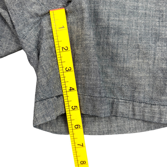 J Crew Womens Blue Chambray Chino Shorts Cotton Front Pockets Cotton Short 00 - Picture 7 of 7